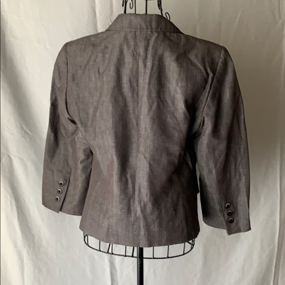 Lafayette 148 | Wool/Linen Grey Blazer - Picture 4 of 7